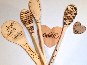 Wood Burned Spoons Made at Cloud 9 Workshop