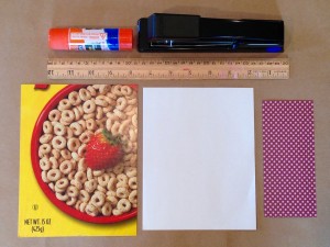 C9W Cereal Box Journal Supplies Needed
